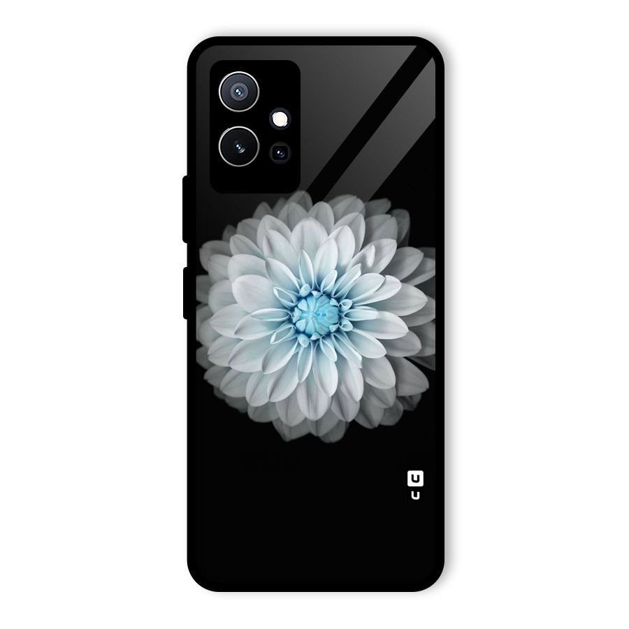 White Bloom Glass Back Case for Vivo T1 5G