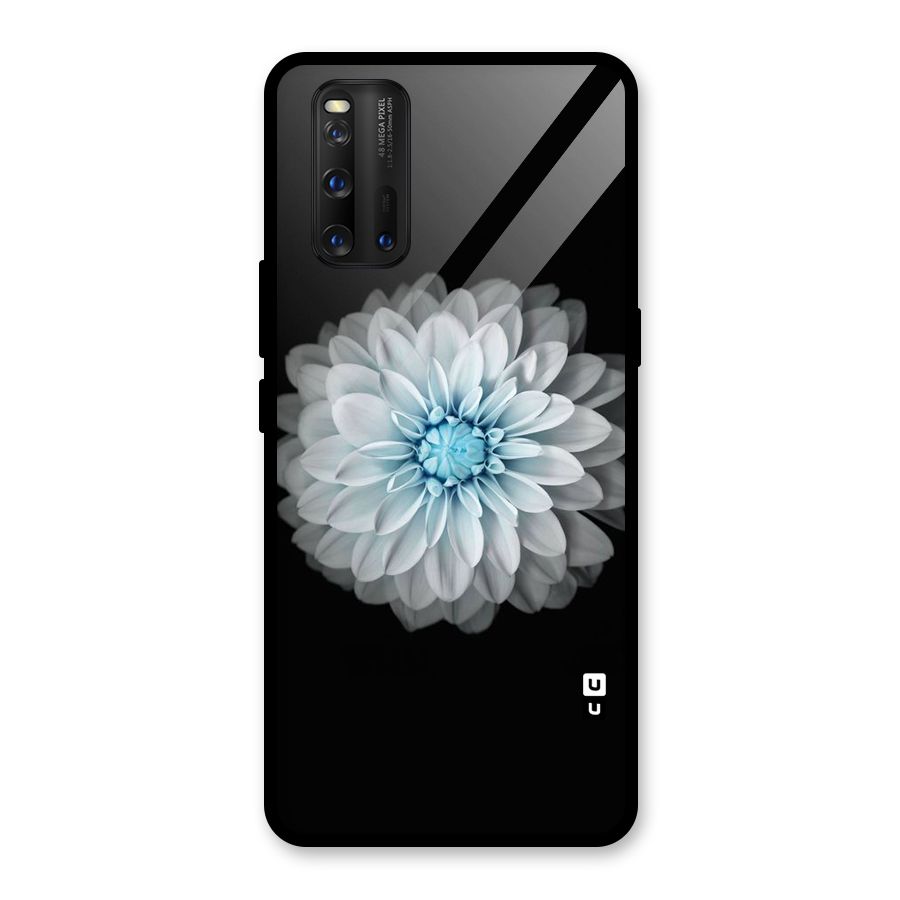 White Bloom Glass Back Case for Vivo iQOO 3