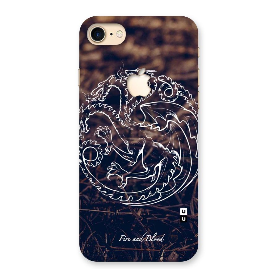White Circle Back Case for iPhone 7 Apple Cut