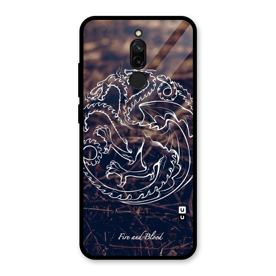 White Circle Glass Back Case for Redmi 8