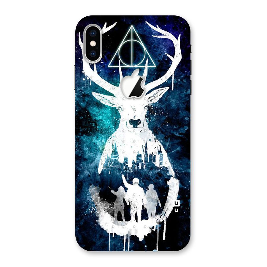 White Deer Back Case for iPhone XS Max Apple Cut