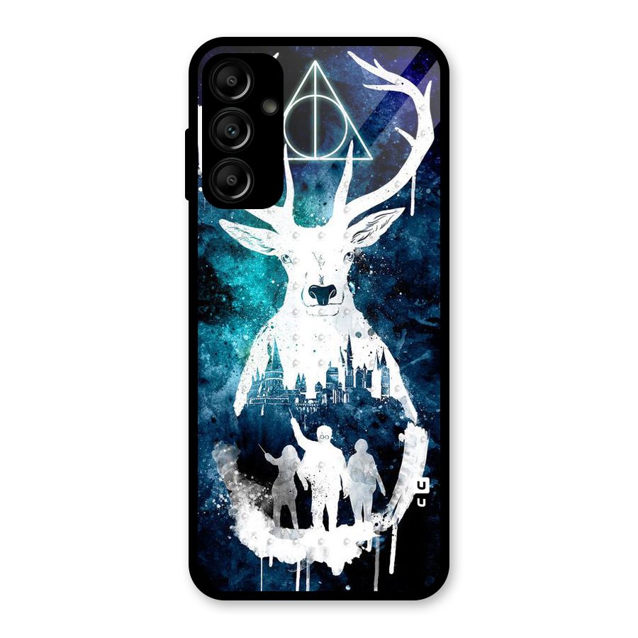 White Deer Glass Back Case for Galaxy A14 5G