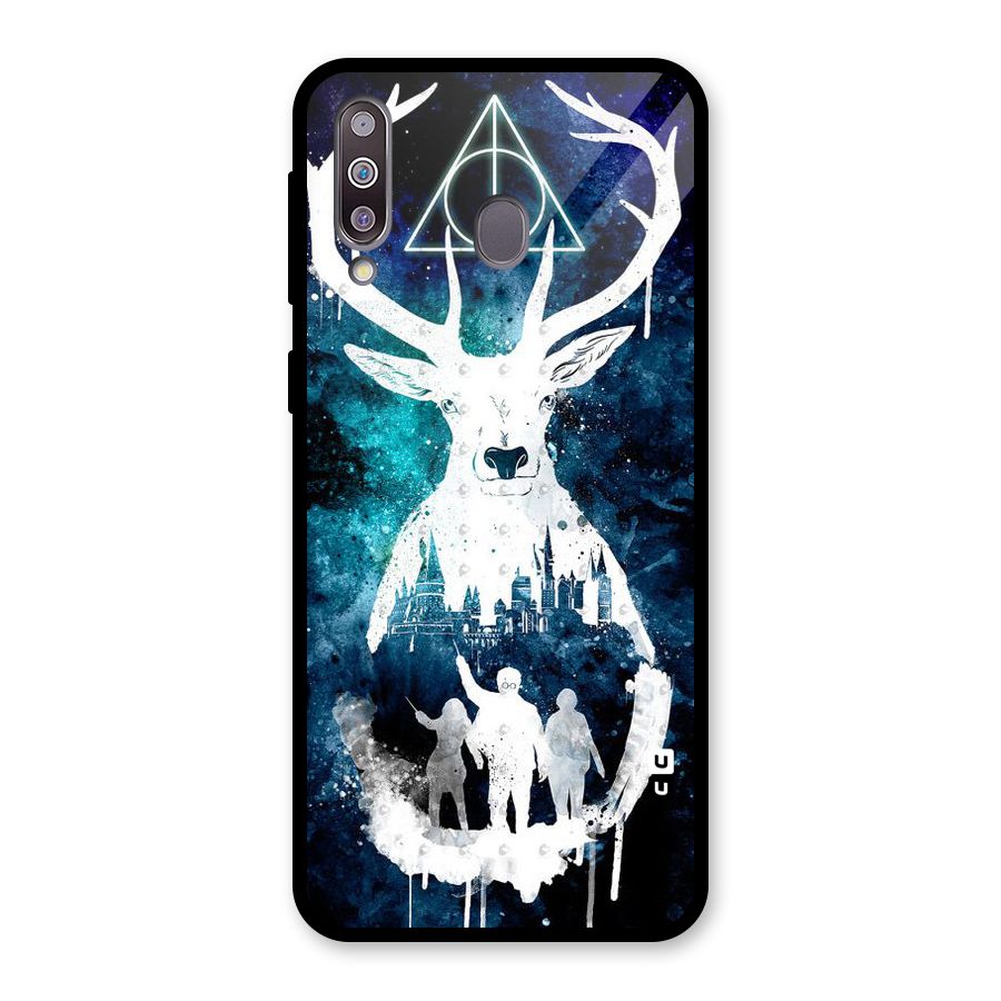 White Deer Glass Back Case for Galaxy M30