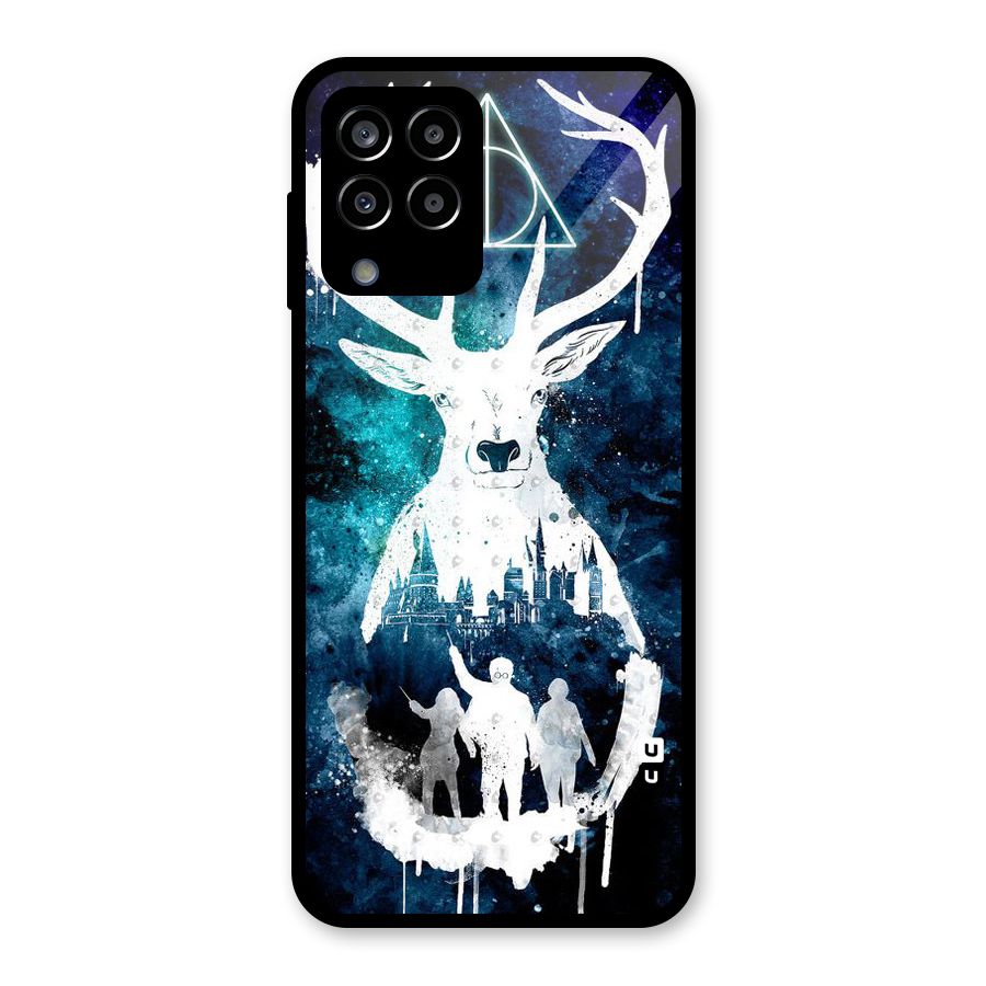 White Deer Glass Back Case for Galaxy M33