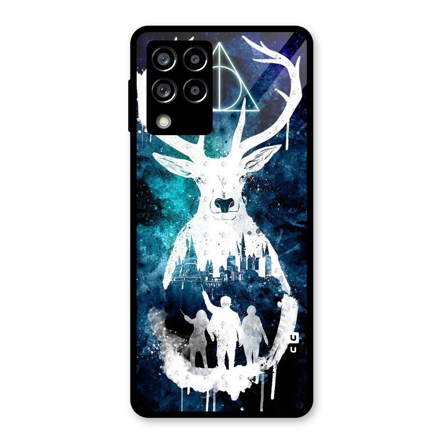 White Deer Glass Back Case for Galaxy M53 5G