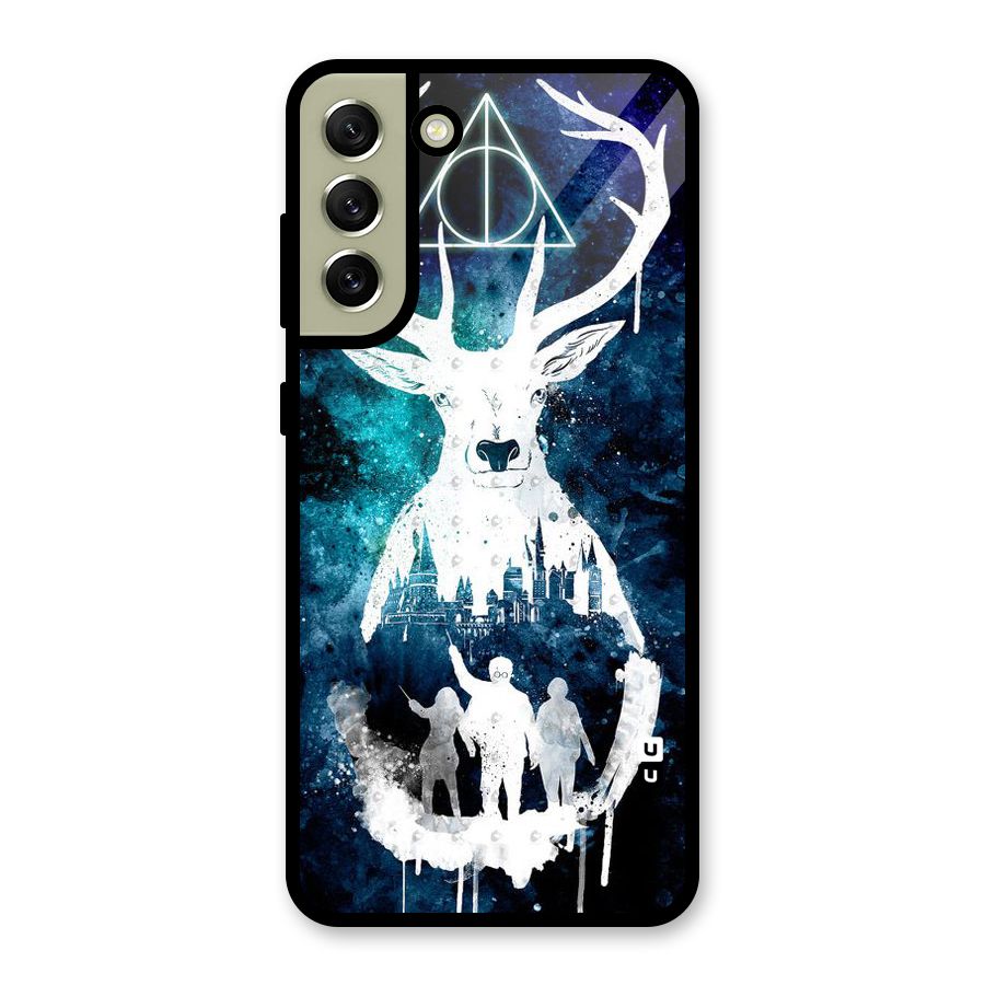 White Deer Glass Back Case for Galaxy S21 FE 5G