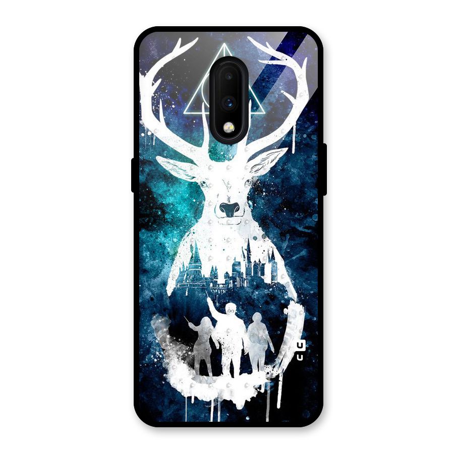 White Deer Glass Back Case for OnePlus 7