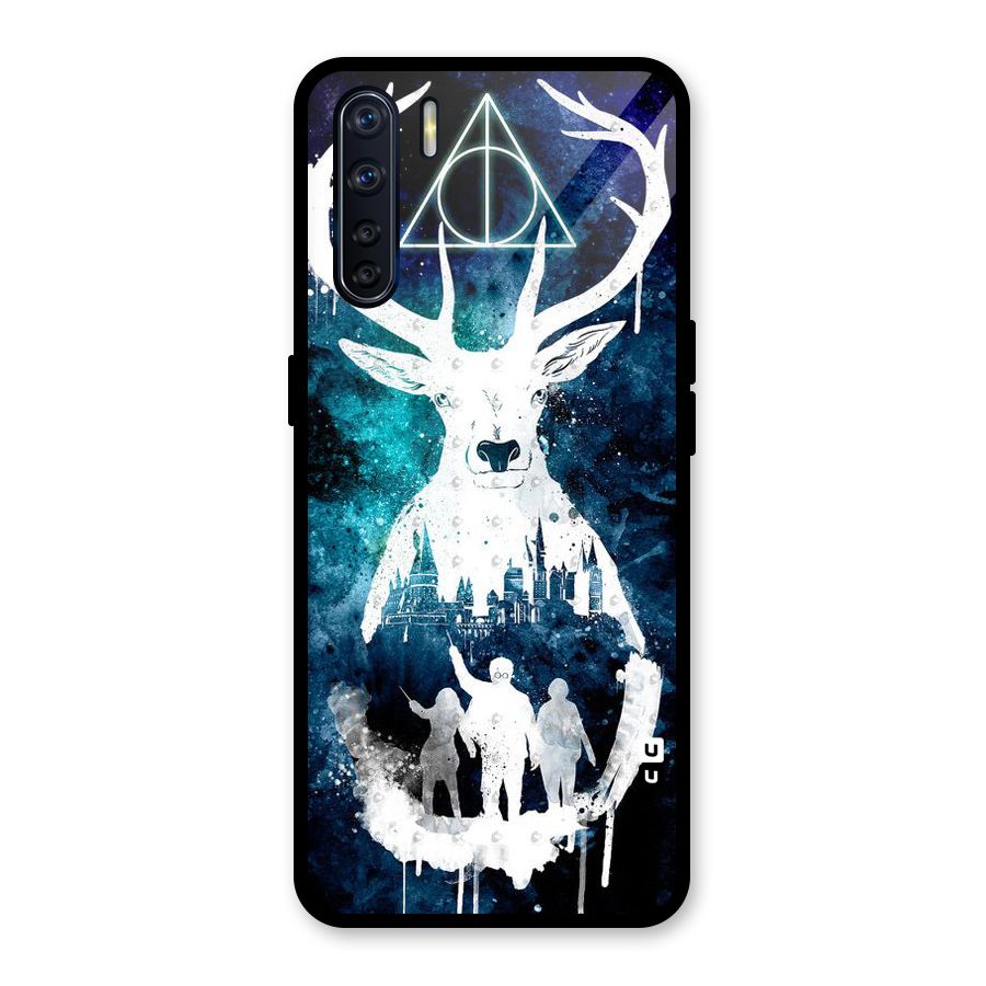 White Deer Glass Back Case for Oppo F15