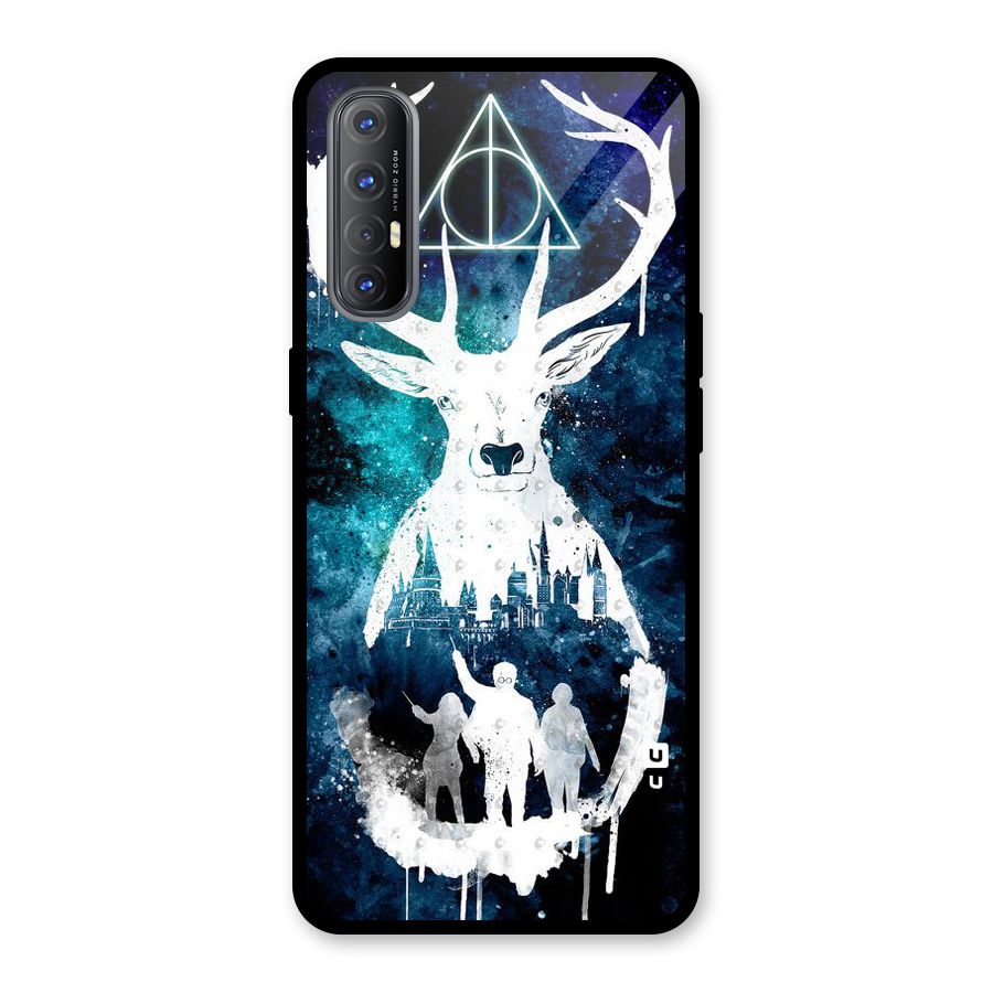 White Deer Glass Back Case for Oppo Reno3 Pro