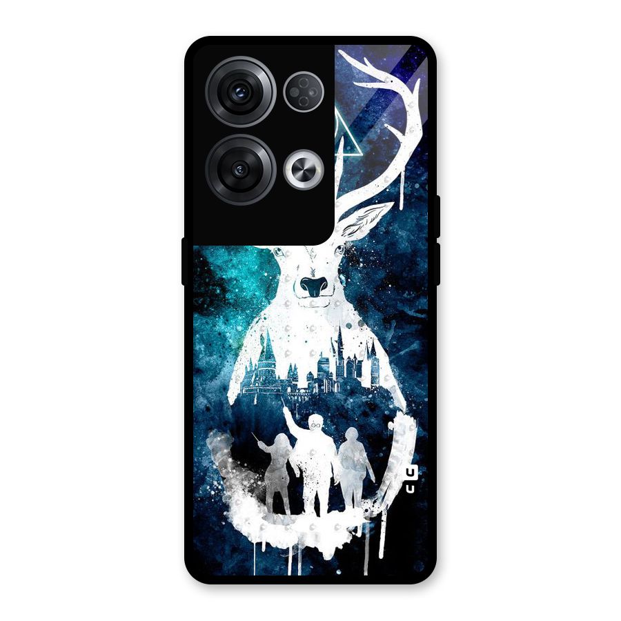 White Deer Glass Back Case for Oppo Reno8 Pro 5G