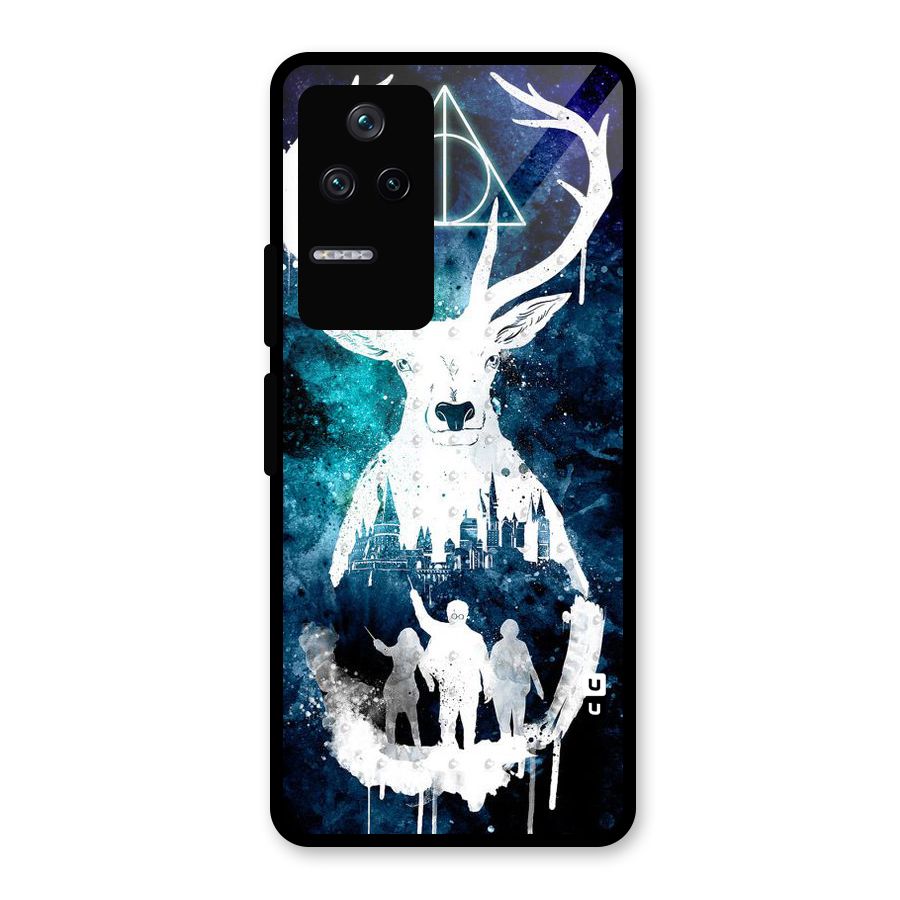 White Deer Glass Back Case for Poco F4 5G