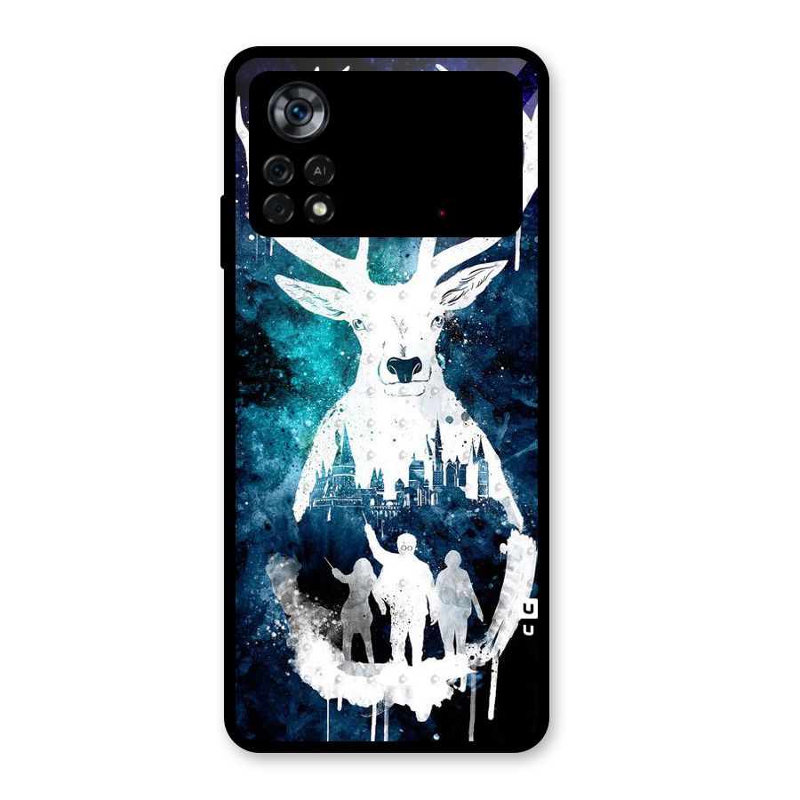 White Deer Glass Back Case for Poco X4 Pro 5G