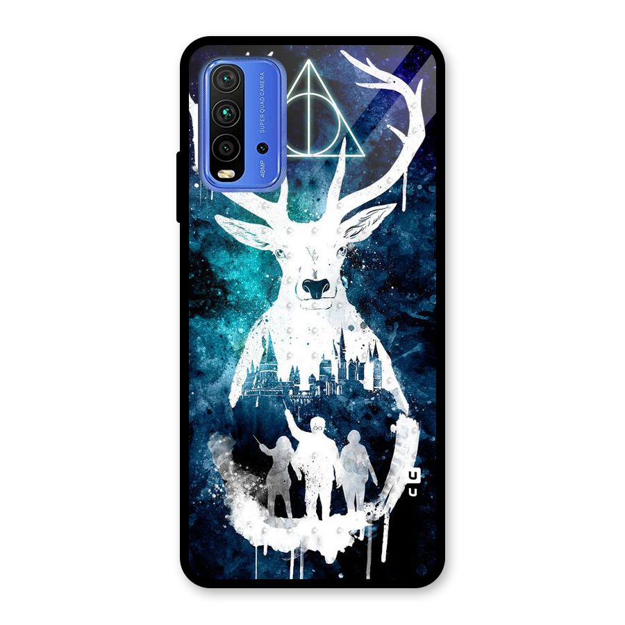 White Deer Glass Back Case for Redmi 9 Power