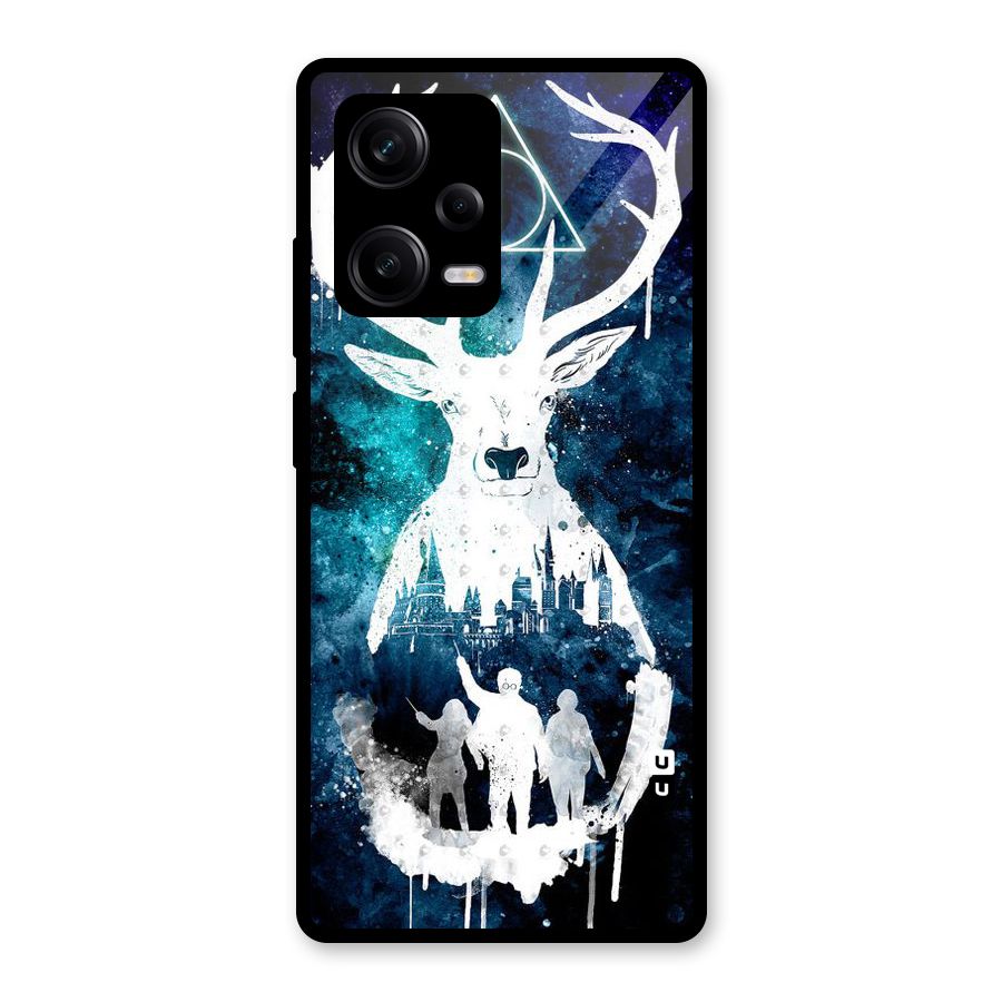 White Deer Glass Back Case for Redmi Note 12 Pro