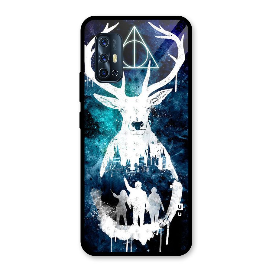 White Deer Glass Back Case for Vivo V17