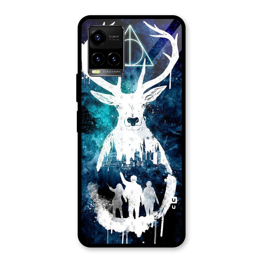 White Deer Glass Back Case for Vivo Y21T