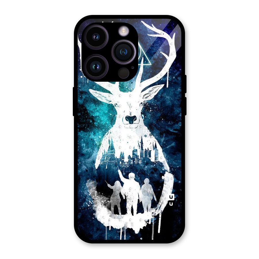 White Deer Glass Back Case for iPhone 14 Pro