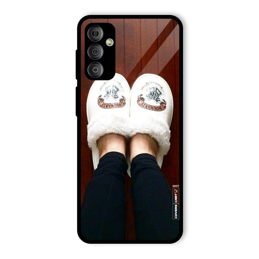 White Feets Glass Back Case for Galaxy F23