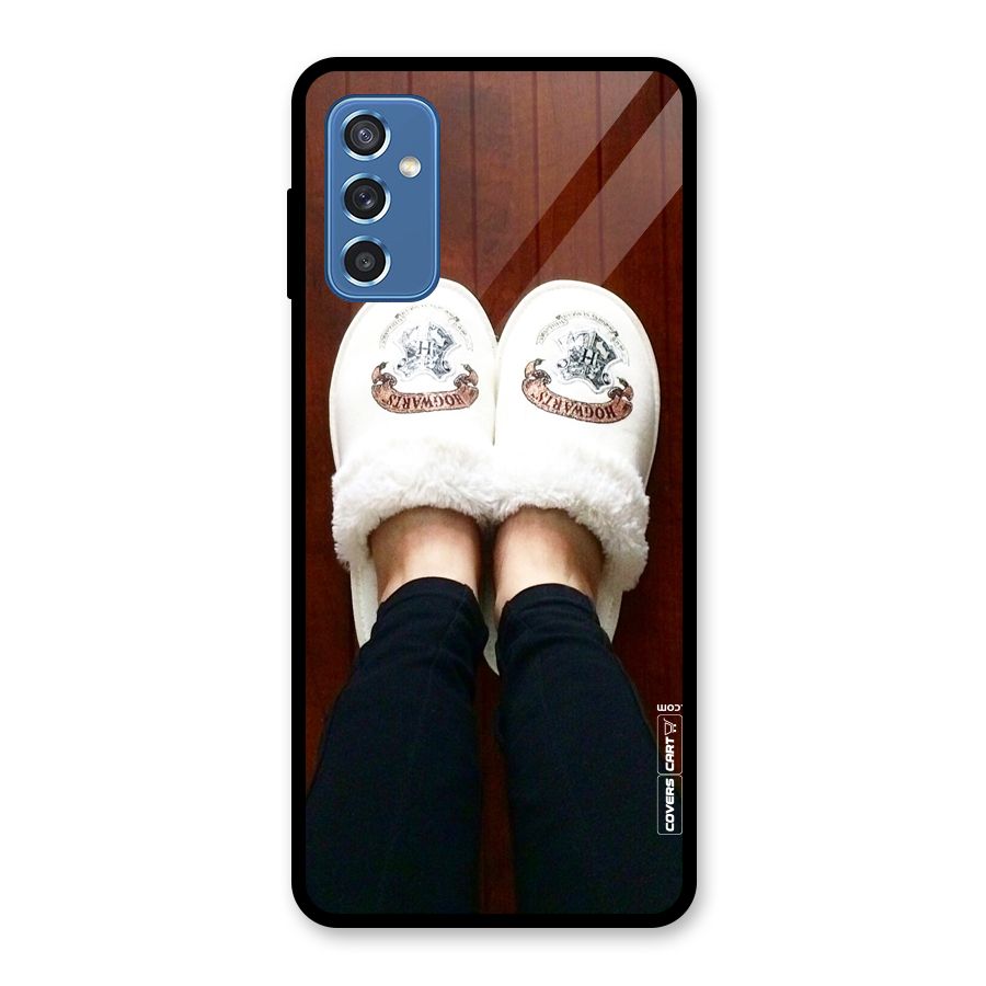 White Feets Glass Back Case for Galaxy M52 5G