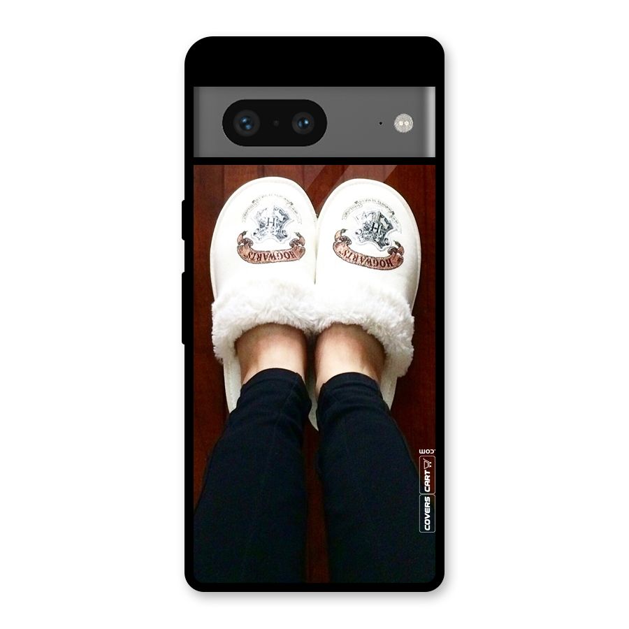White Feets Glass Back Case for Google Pixel 7