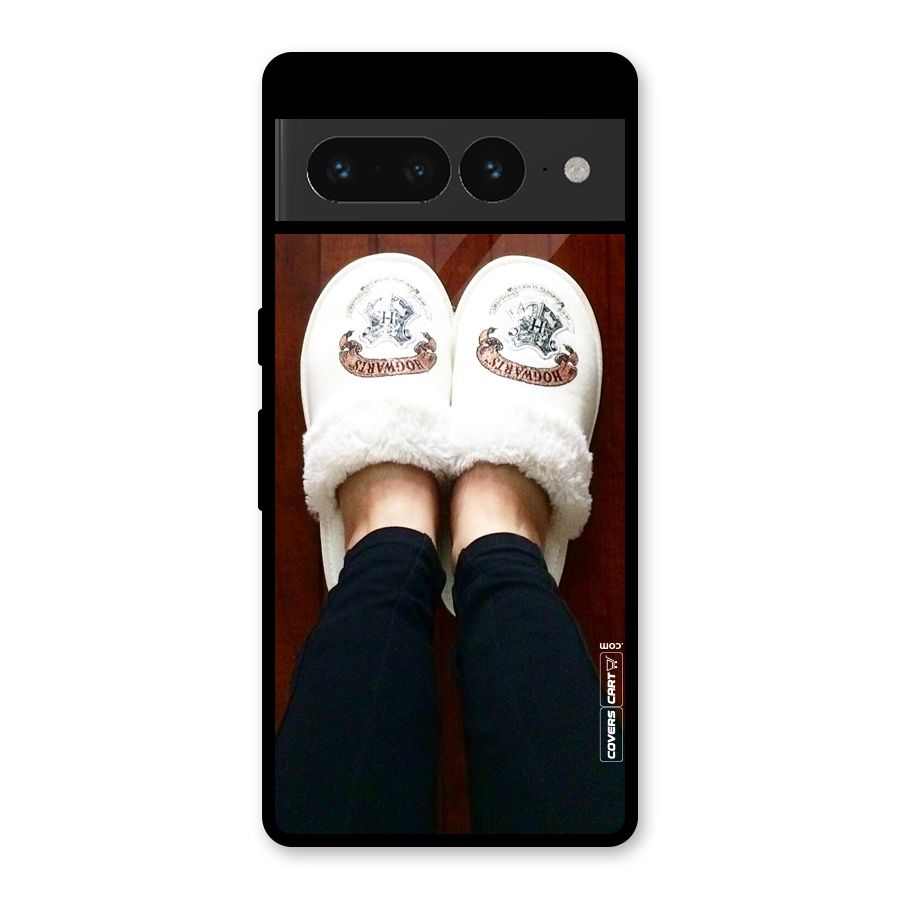 White Feets Glass Back Case for Google Pixel 7 Pro