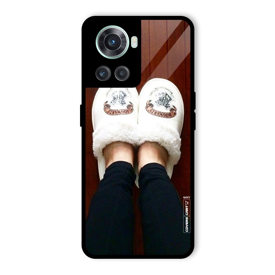 White Feets Glass Back Case for OnePlus 10R