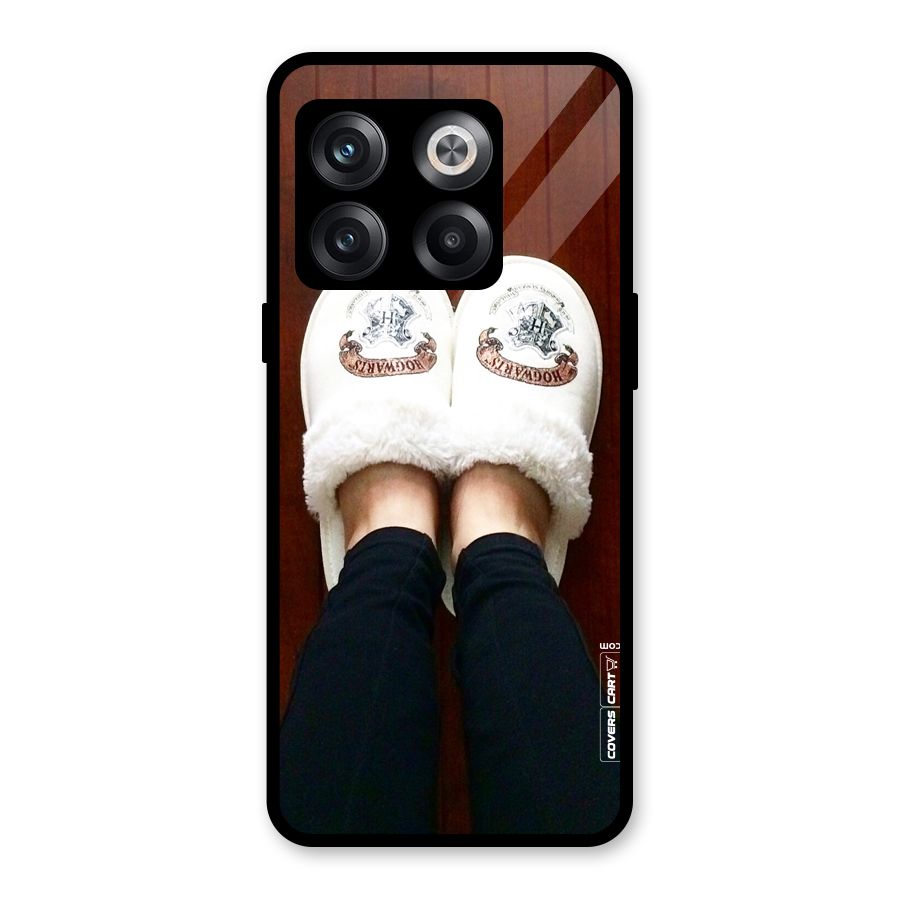 White Feets Glass Back Case for OnePlus 10T