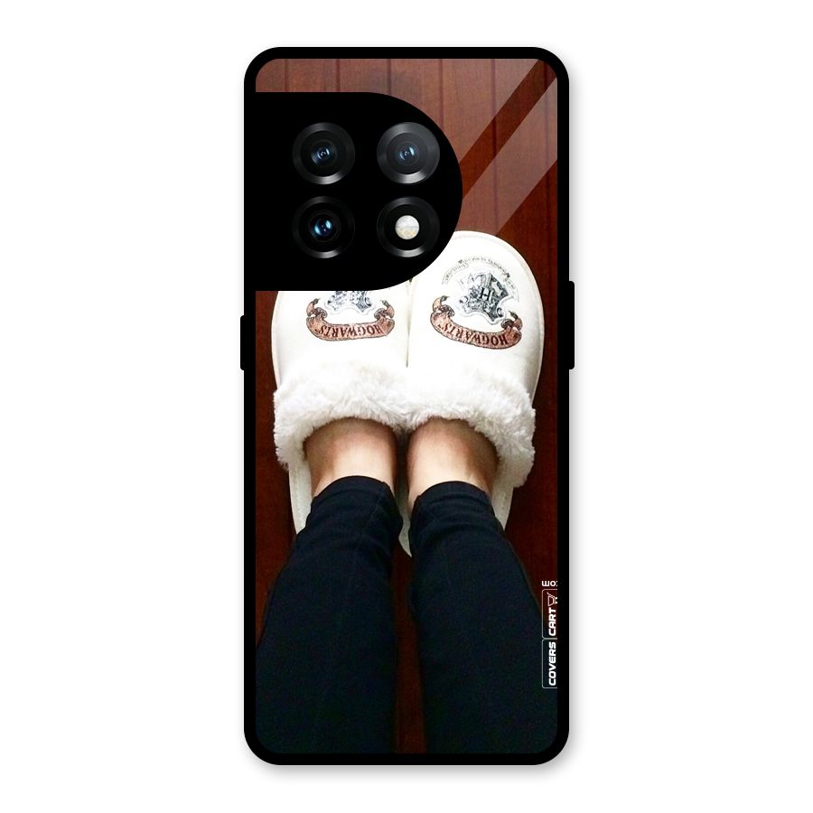 White Feets Glass Back Case for OnePlus 11