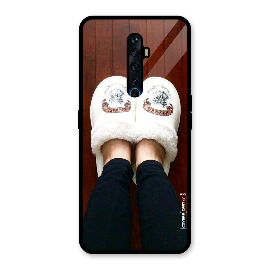 White Feets Glass Back Case for Oppo Reno2 F