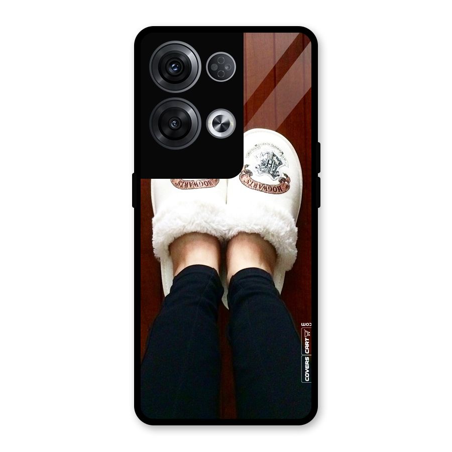 White Feets Glass Back Case for Oppo Reno8 Pro 5G