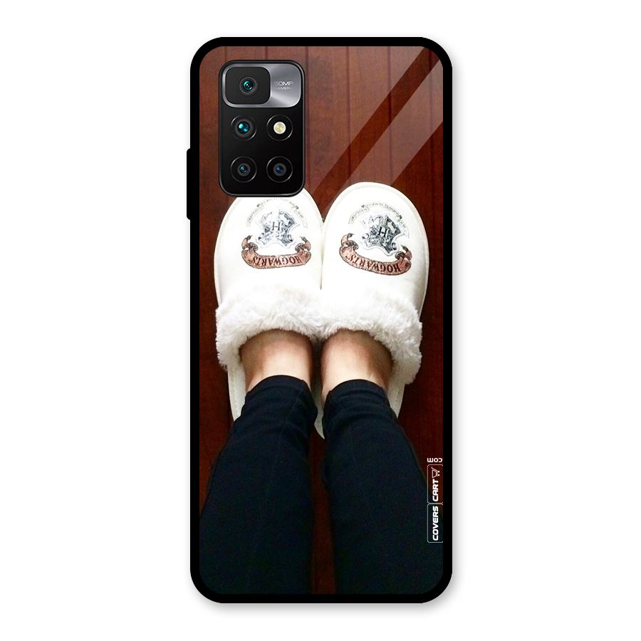 White Feets Glass Back Case for Redmi 10 Prime