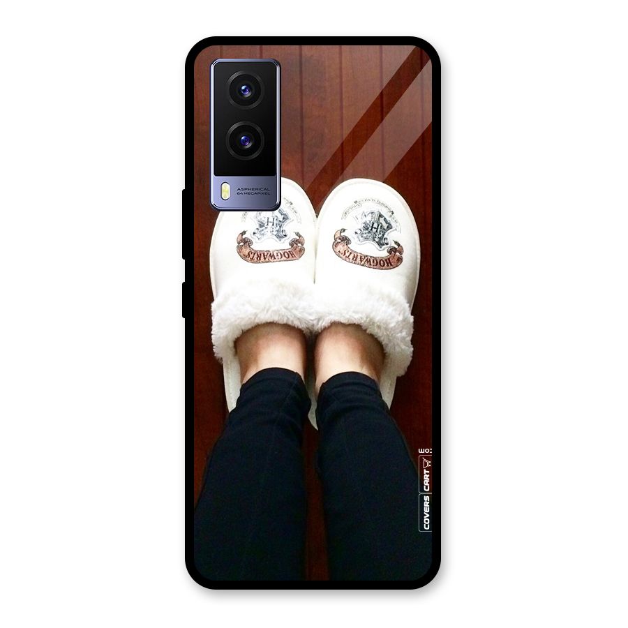 White Feets Glass Back Case for Vivo V21e 5G