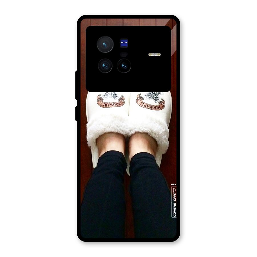 White Feets Glass Back Case for Vivo X80