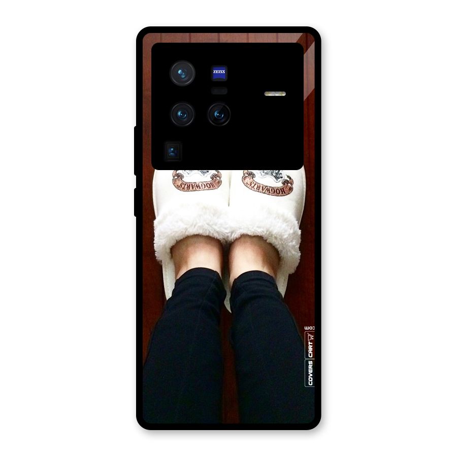 White Feets Glass Back Case for Vivo X80 Pro