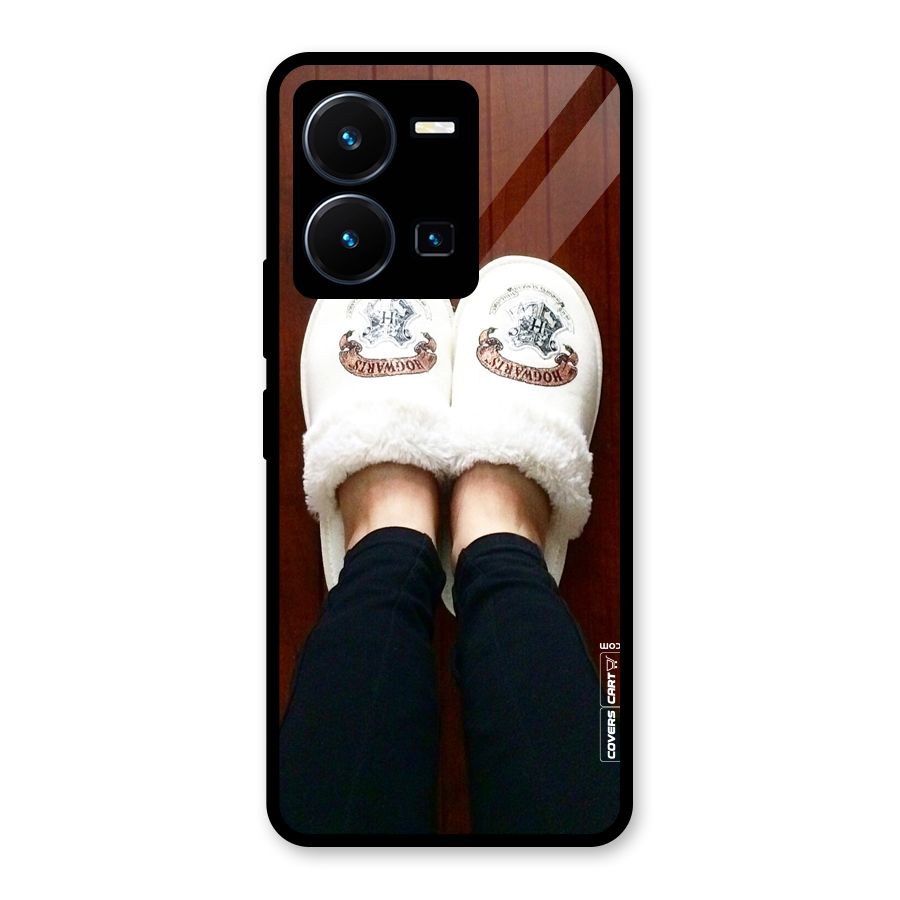 White Feets Glass Back Case for Vivo Y35