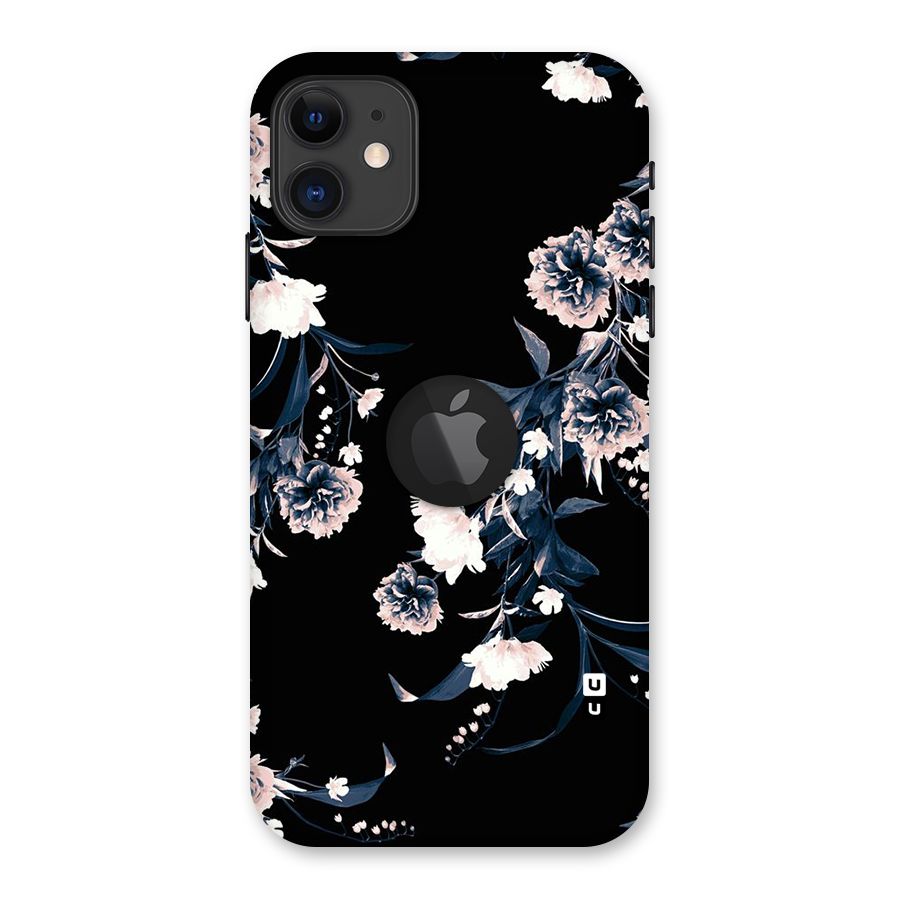 White Flora Back Case for iPhone 11 Logo Cut