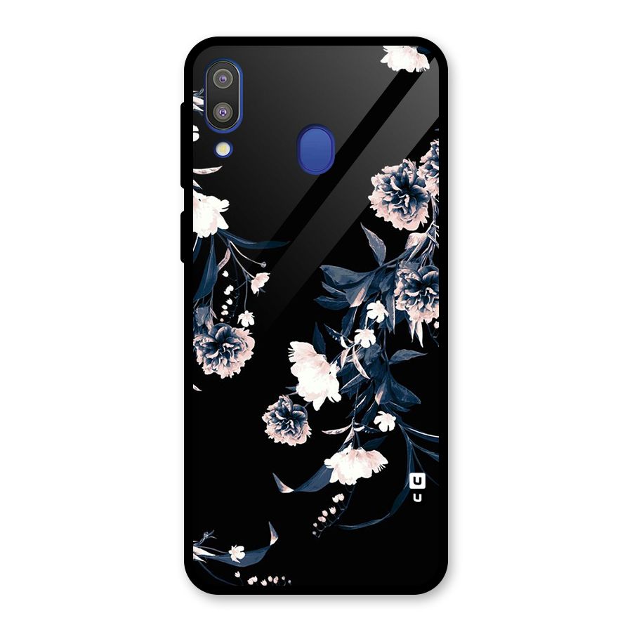 White Flora Glass Back Case for Galaxy M20