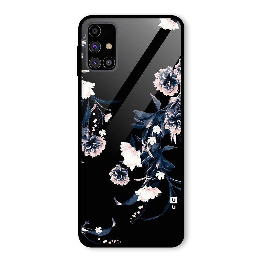 White Flora Glass Back Case for Galaxy M31s