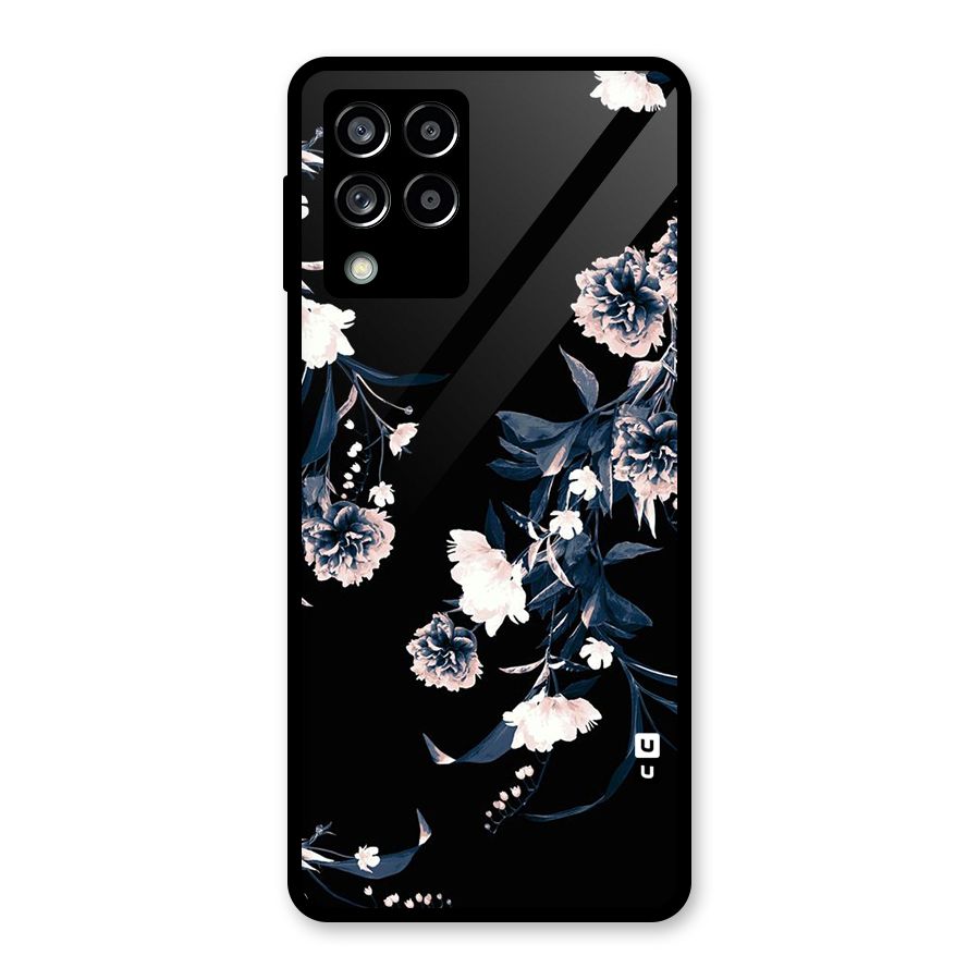 White Flora Glass Back Case for Galaxy M53 5G