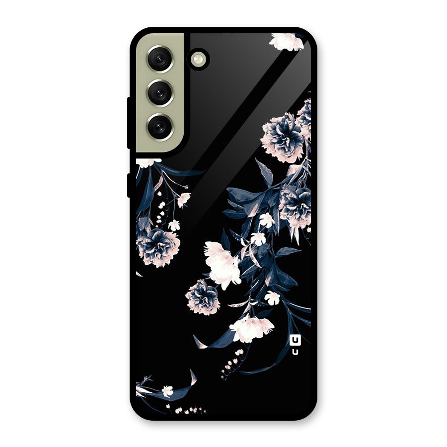 White Flora Glass Back Case for Galaxy S21 FE 5G