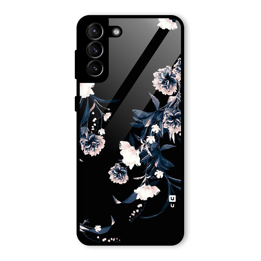 White Flora Glass Back Case for Galaxy S21 Plus