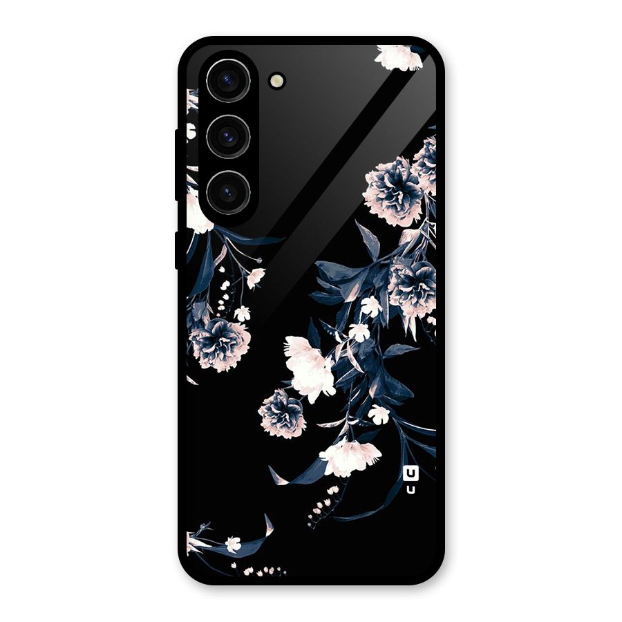 White Flora Glass Back Case for Galaxy S23 Plus