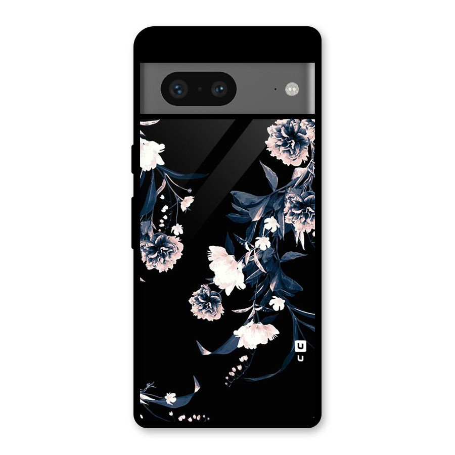 White Flora Glass Back Case for Google Pixel 7
