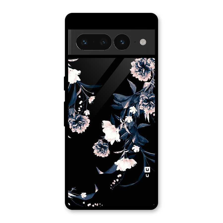 White Flora Glass Back Case for Google Pixel 7 Pro