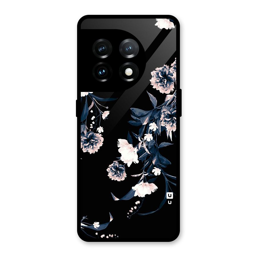 White Flora Glass Back Case for OnePlus 11
