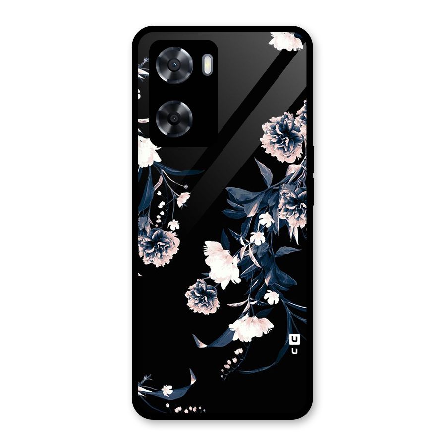 White Flora Glass Back Case for Oppo A57 2022