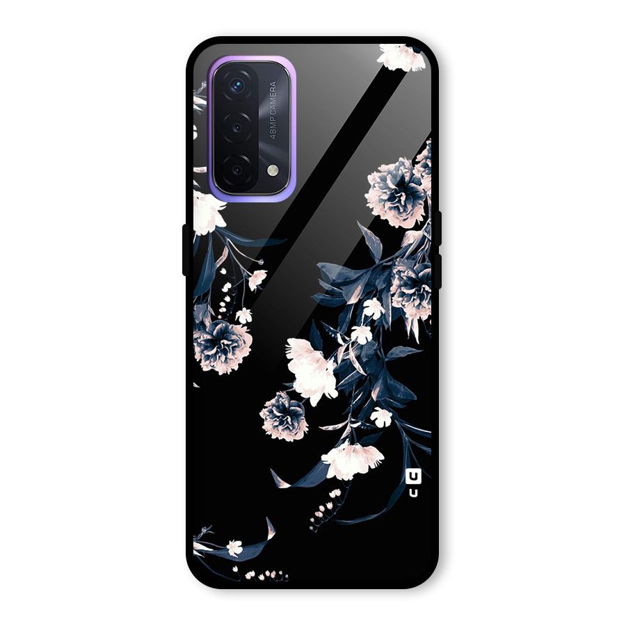 White Flora Glass Back Case for Oppo A74 5G