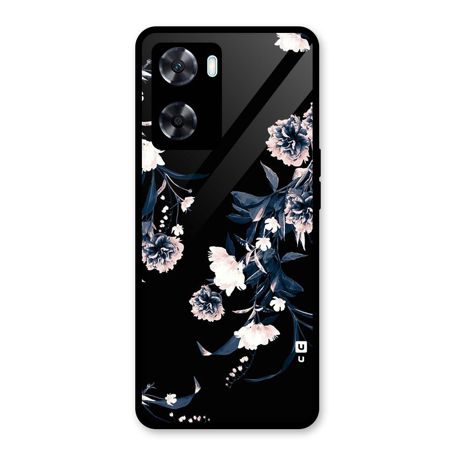 White Flora Glass Back Case for Oppo A77