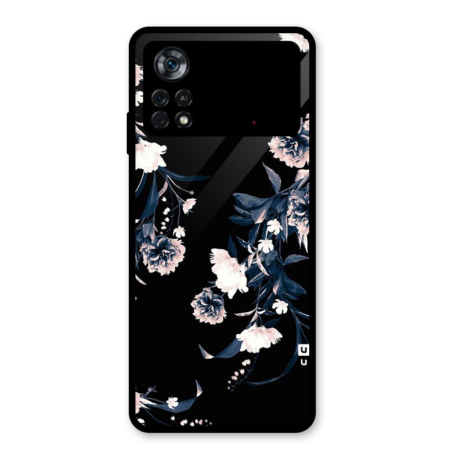 White Flora Glass Back Case for Poco X4 Pro 5G