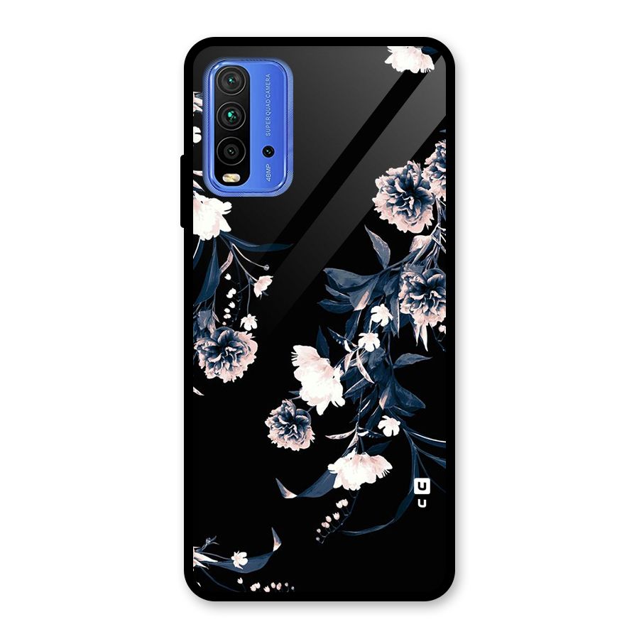 White Flora Glass Back Case for Redmi 9 Power